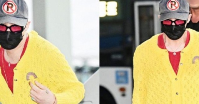 G-Dragon mặc áo đỏ - vàng khởi hành sang Việt N...