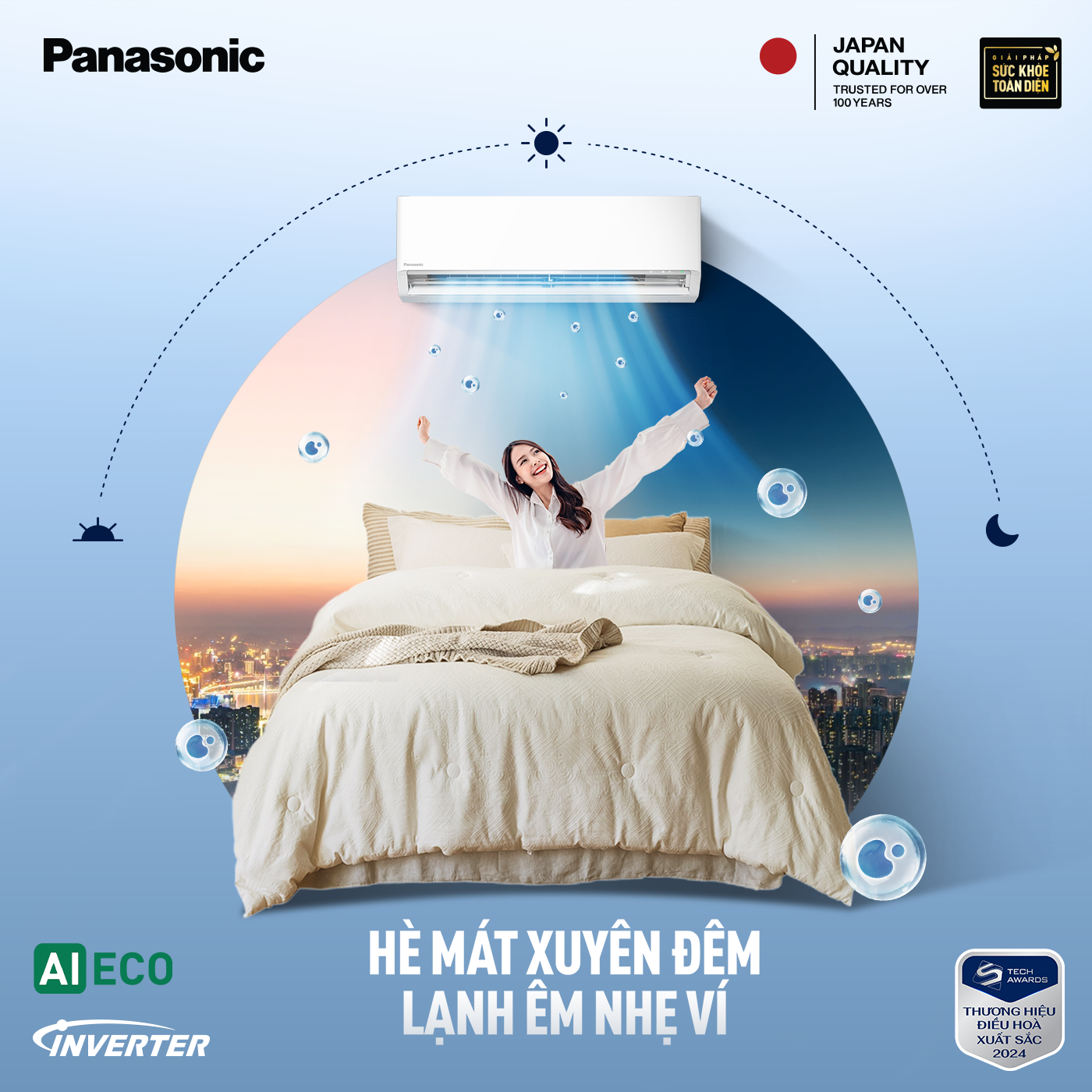 Trọn giấc ngủ ngon giữa hè oi ả cùng điều hoà Panasonic lạnh sâu êm dịu mà ví vẫn nhẹ tênh