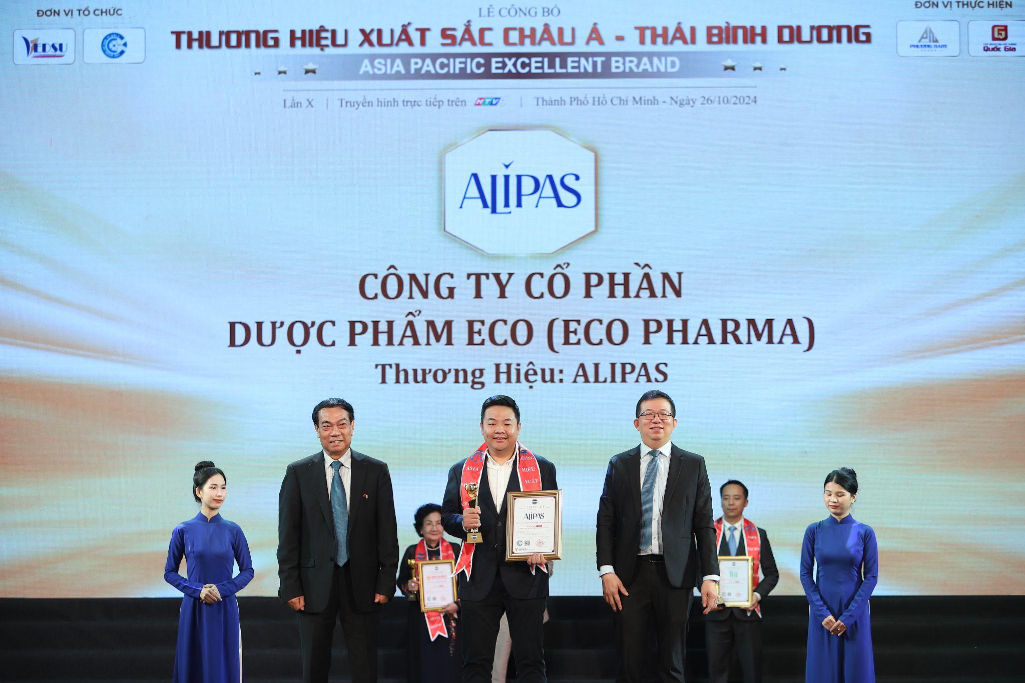 Thương hiệu Alipas của Dược phẩm ECO vinh dự nhận giải thưởng Thương hiệu xuất sắc châu Á - Thái Bình Dương.