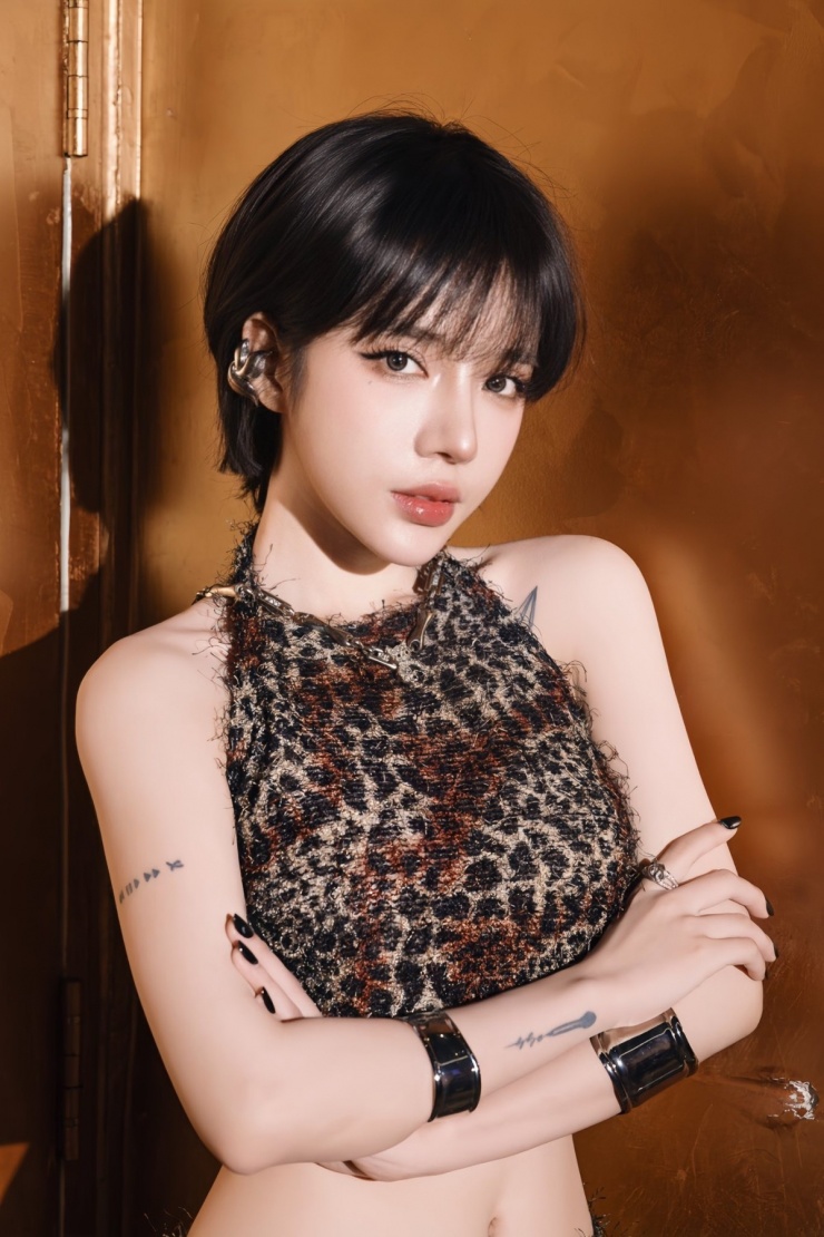 Ca sĩ Lyly cũng không đứng ngoài trend tóc ngắn. Kiểu 'tóc quả táo' của cô được tỉa sát gáy kết hợp cùng tóc mái thưa, phù hợp với dáng mặt oval của nữ ca sĩ.
