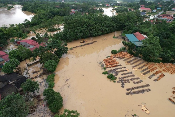 Toàn huyện Hữu Lũng có 39 điểm ngập. Ảnh: Đức Sơn