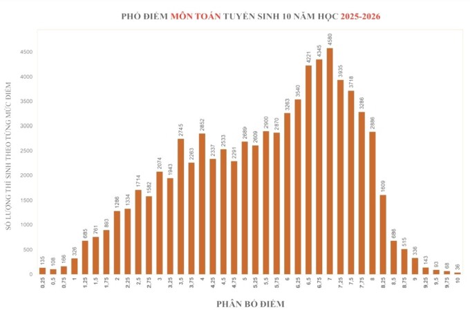 Phổ điểm Toán, Văn, Tiếng Anh thi lớp 10 của TP HCM - 1