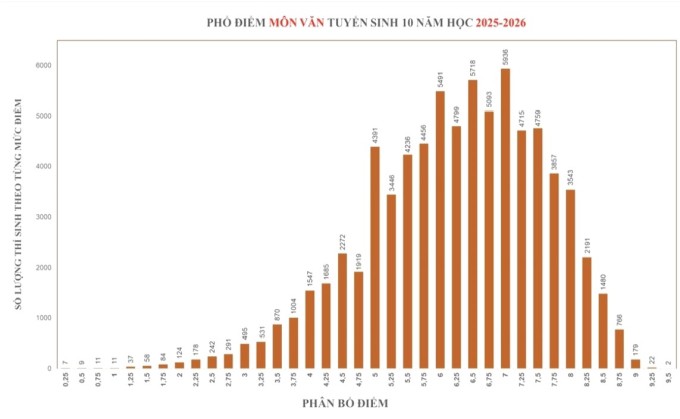 Phổ điểm Toán, Văn, Tiếng Anh thi lớp 10 của TP HCM - 2