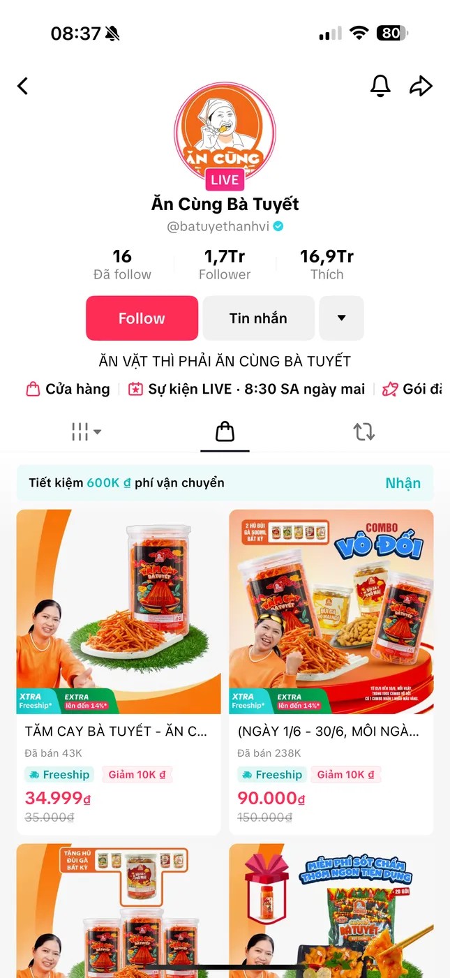 Doanh nghiệp "Ăn cùng bà Tuyết" tuyên bố giải thể nhưng kênh TikTok vẫn kinh doanh rầm rộ - 3