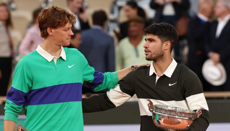 Tay vợt kỳ cựu người Pháp, Gasquet khẳng định Sinner (bên trái) và Alcaraz (bên phải) chưa đạt đẳng cấp của Nadal