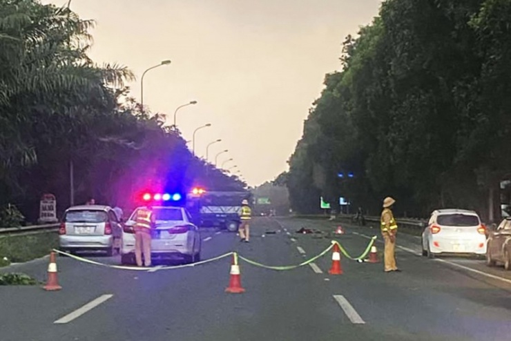 Hiện trường vụ tai nạn giao thông.