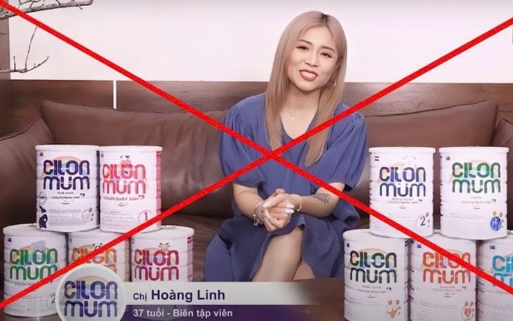 Hoàng Linh quảng cáo sữa giả từ Hiup đến Cilonmum. Ảnh: Tư liệu