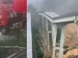 Trung Quốc: Mưa lũ gây sập cầu, tài xế container mắc kẹt trên miệng vực sâu 100m