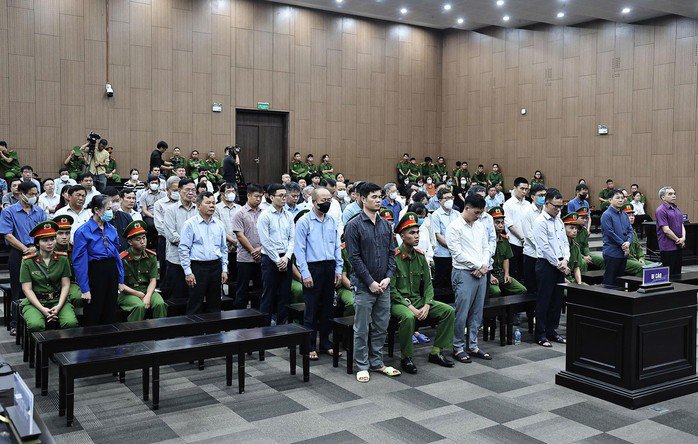 Các bị cáo tại phiên tòa