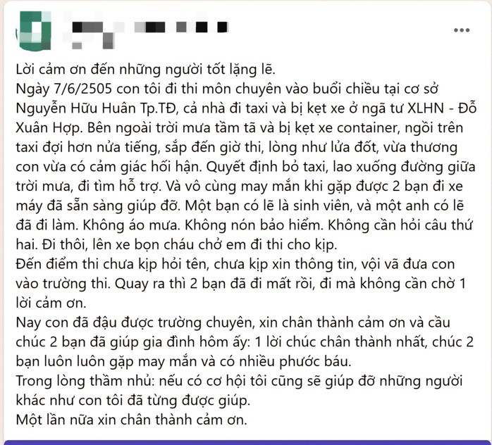 Con gái đậu trường chuyên lớp 10, người cha viết thư cảm ơn 2 ân nhân - 1