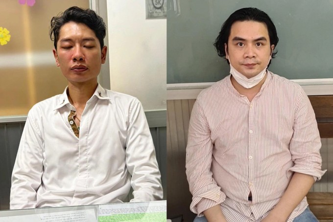 Trần Lê Phạm Trung và Hán Hữu Hải lúc bị bắt. Ảnh: Nhật Vy