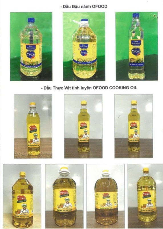 Các loại dầu ăn của Công ty Nhật Minh Food gắn nhãn hiệu Ofood Cooking Oil, Ofood là hàng kém chất lượng, hàng giả.