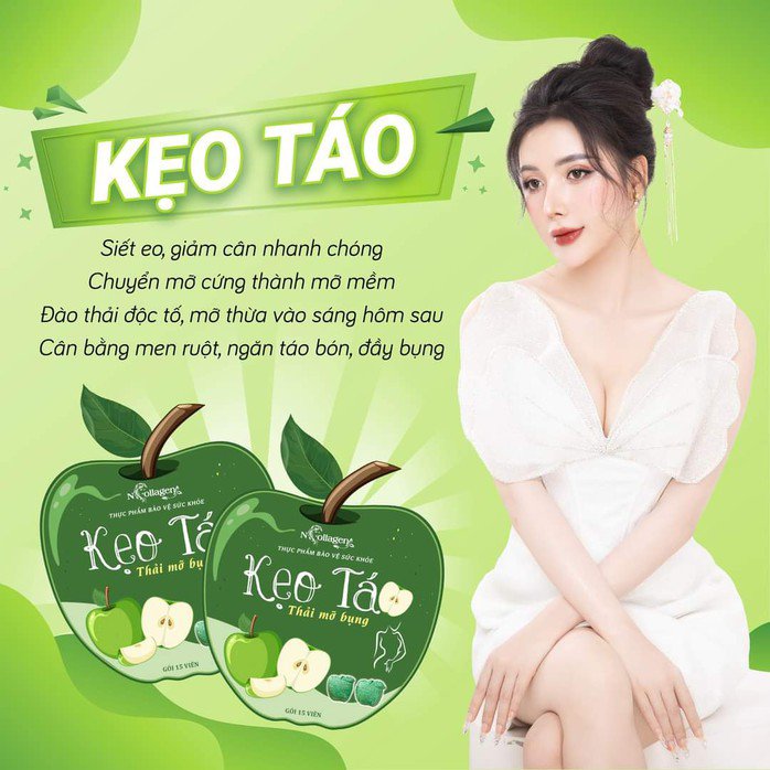 Cục An toàn thực phẩm khẳng định chưa cấp Giấy tiếp nhận đăng ký bản công bố sản phẩm và Giấy xác nhận nội dung quảng cáo cho sản phẩm có tên Kẹo táo thải mỡ bụng. Ảnh: Internet