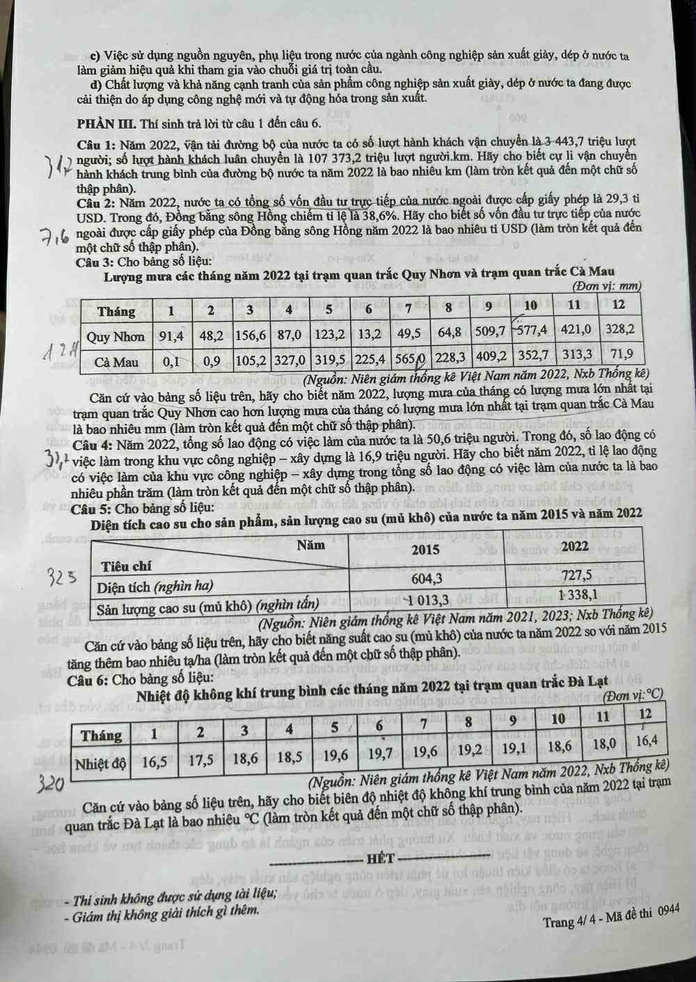 Đáp án full 48 mã đề địa lý tốt nghiệp 2025 - 4