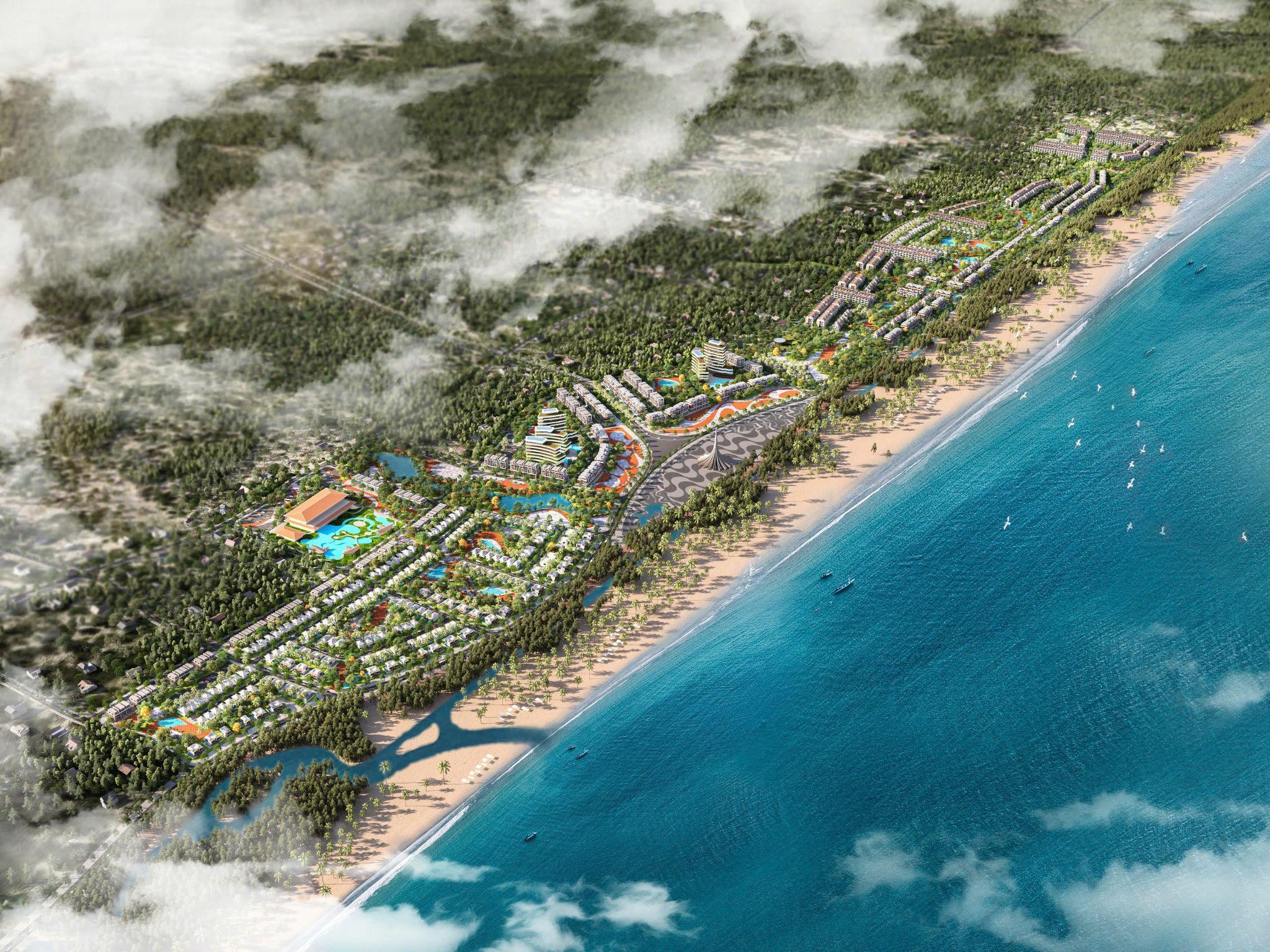 Phối cảnh Khu đô thị nghỉ dưỡng cao cấp Costa Hà Tĩnh, điểm đến mới tại Bắc Trung Bộ, tích hợp nghỉ dưỡng, trị liệu và trải nghiệm sống đẳng cấp ven biển.