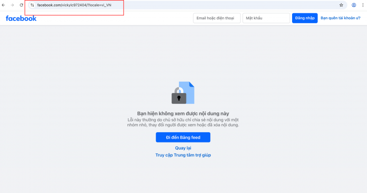 Fanpage hơn gần 200 nghìn theo dõi của Lam Cúc đã bị ẩn đi