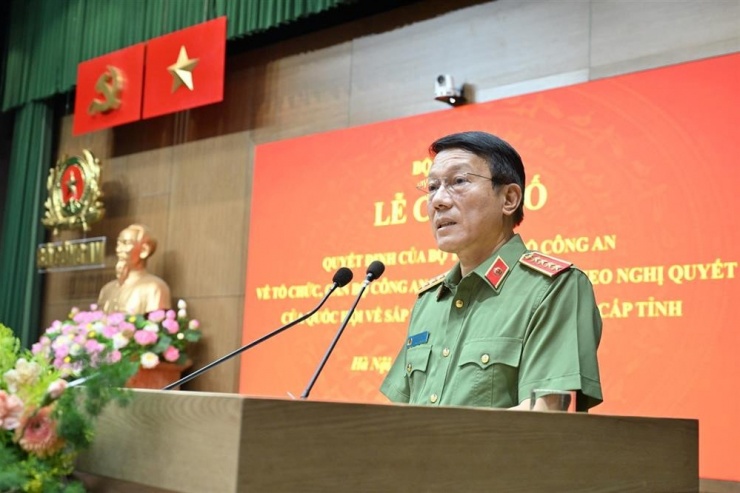 Đại tướng Lương Tam Quang - Bộ trưởng Bộ Công an phát biểu. Ảnh: Bộ Công an
