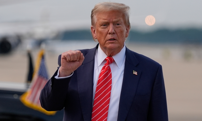 Tổng thống Mỹ Donald Trump tại căn cứ Andrews ở Maryland hôm 25/6. Ảnh: AP
