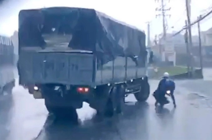 Hiện trường vụ tai nạn tháng 8/2024. Ảnh: Cắt từ Camera hành trình