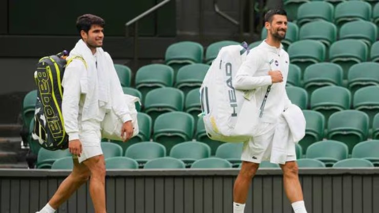 Alcaraz tập luyện chung với Djokovic