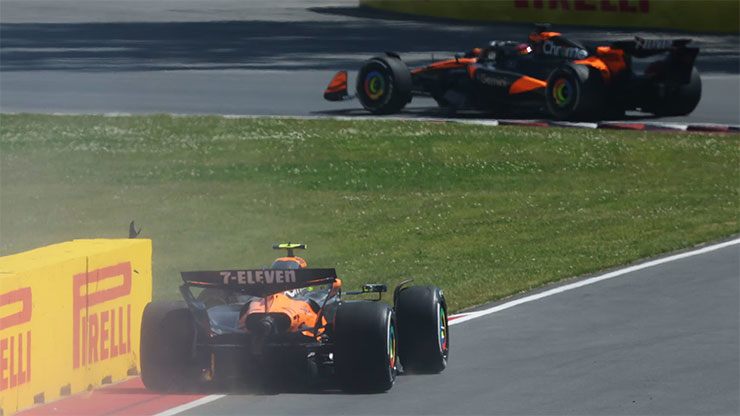 Norris trắng tay sau tình huống va chạm tại Montreal