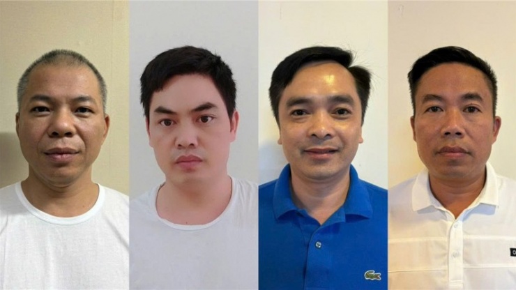 Các đối tượng (từ trái sang): Lê Văn Quân, Cao Quang Trung, Đỗ Quang Sơn, Bùi Đình Hiền