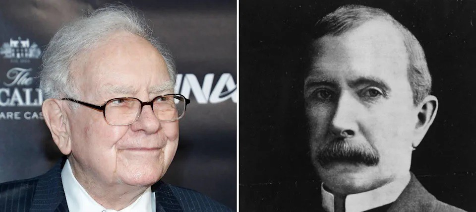Tỷ phú Warren Buffett và&nbsp;John D. Rockefeller (từng là người giàu nhất thế giới)