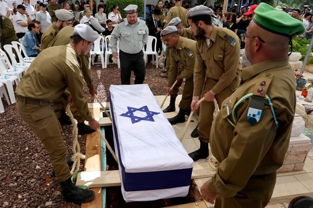 Lễ tang của một người lính Israel thiệt mạng tại Gaza, vào ngày 26-6. Ảnh: Jack Guez/AFP