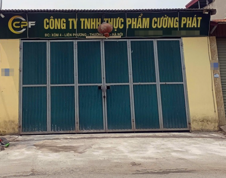 Công ty TNHH thực phẩm Cường Phát, đơn vị tuồn thịt lợn bệnh ra thị trường (ảnh: Thanh Hà).