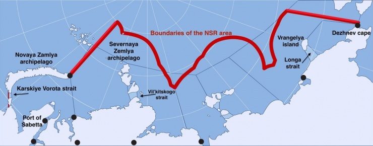 Tuyến đường biển Bắc dài khoảng 5.600 km qua Bắc Băng Dương, nối liền châu Âu và châu Á. Bản đồ: Navy History.