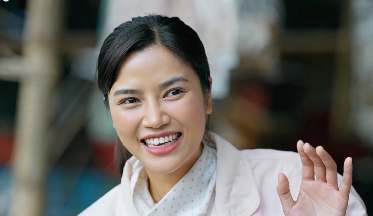 Khả năng diễn xuất tốt, lời thoại thay đổi uyển chuyển, biểu cảm đáng yêu giúp Khánh Linh trở thành nhân vật linh hồn của cả phim.