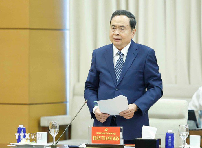 Chủ tịch Quốc hội Trần Thanh Mẫn phát biểu. Ảnh: TTXVN