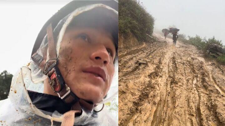Dân mạng cảm thấy mình may mắn khi chứng khiến hình ảnh người thầy lấm lem bùn đất. (Ảnh chụp màn hình)