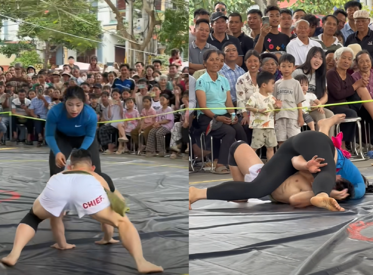 Hồng Sơn và hot girl Anh Thơ đấu vật tại Hải Phòng