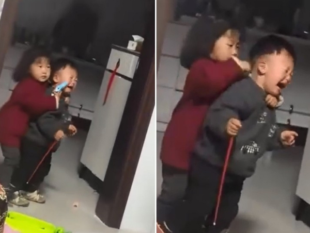 Trung Quốc: Bé gái 3 tuổi bắt em trai làm "con tin", buồn cười hay đáng lo?
