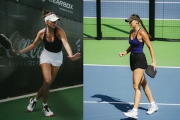 Nữ tay vợt xinh đẹp gốc Việt gây sốt ở giải pickleball đỉnh cao Hà Nội