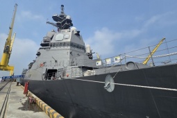 CLIP: Cận cảnh tàu hộ vệ Asahi Nhật Bản với khí tài hiện đại thăm Đà Nẵng