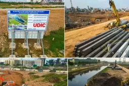 Nhìn từ flycam công trường thi công cụm hồ điều hòa hơn 1.100 tỷ đồng - "trái tim" chống úng ngập phía Tây Thủ đô