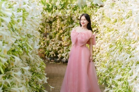 Con đường hoa loa kèn trong nông trại 16.000 m2 hút khách check-in