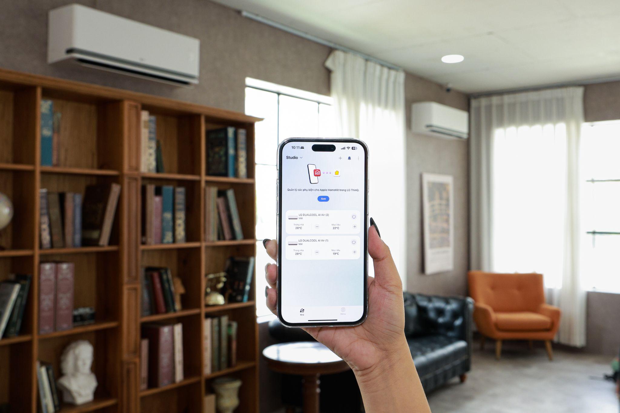 Các tính năng đều được điều chỉnh trên ứng dụng thông minh ThinQ