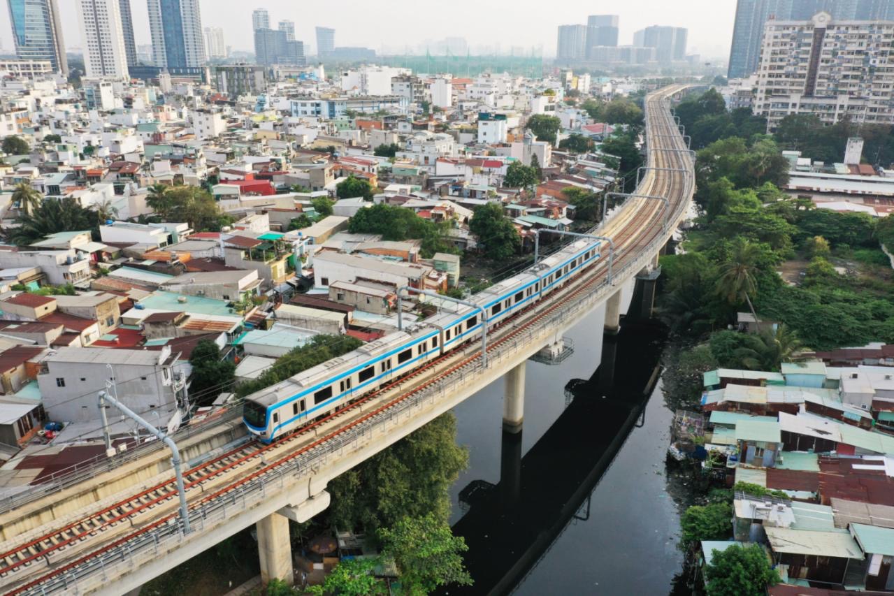 Metro số 4 (Đông Thạnh - Hiệp Phước) được kỳ vọng là “động mạch” kinh tế mới, thúc đẩy giá trị bất động sản khu Nam bứt phá mạnh mẽ tương tự tuyến Metro số 1 (Bến Thành - Suối Tiên). (Ảnh: Quốc Dũng)