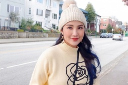 Vợ Phan Thành được khen mặc như du học sinh dạo phố Canada