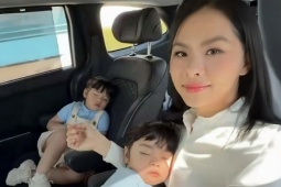 Ảnh sao 5/4: Vân Trang lần đầu đưa cặp sinh đôi 4 tuổi về nhà ông bà ngoại