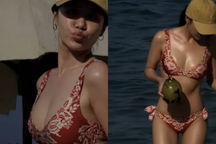 Văn Mai Hương tuổi 31 diện bikini 'bốc lửa', da nâu nổi bật