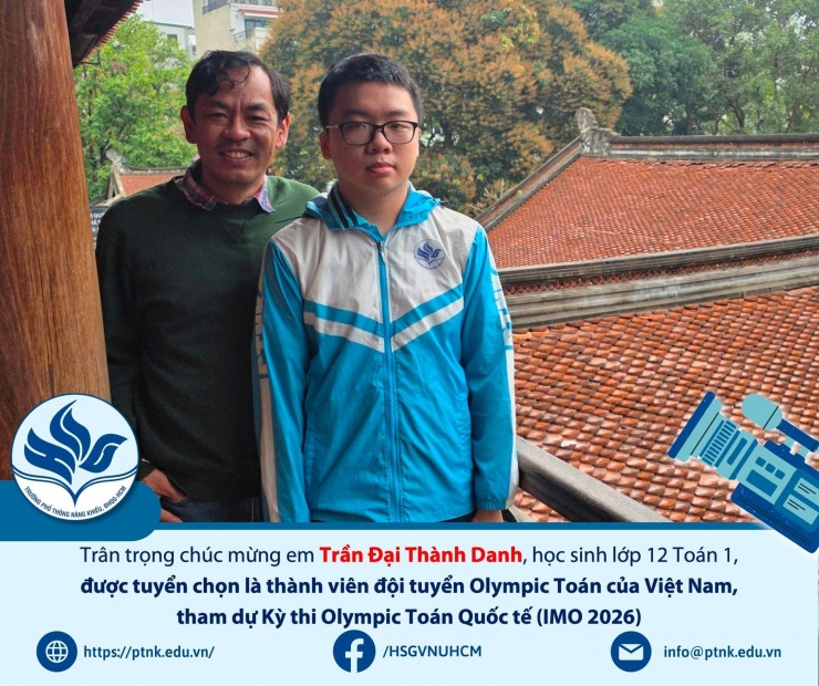 Nam sinh Trần Đại Thành Danh (bên phải). Ảnh: Trường Phổ thông Năng khiếu