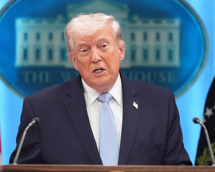 Tổng thống Mỹ Donald Trump tại cuộc họp báo hôm 6-4 (giờ địa phương). Ảnh: AP