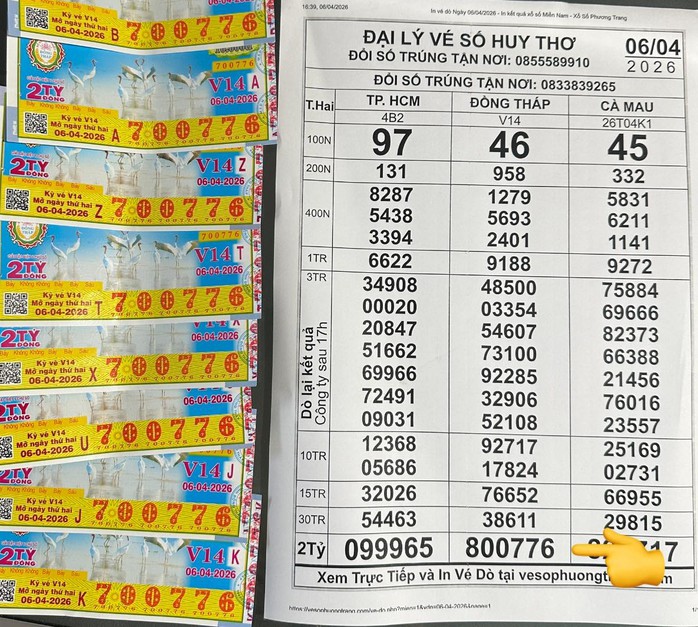 Giải an ủi của vé số Đồng Tháp trúng tại tỉnh Tây Ninh