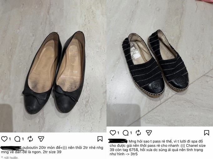 Bài đăng thanh lý một số đôi giày hiệu cũ của Huyền thu hút sự chú ý của khán giả.