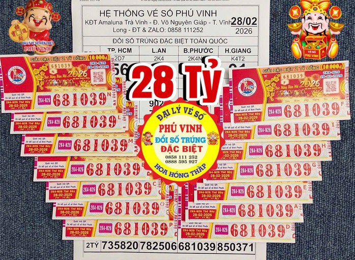 Một khách hàng ở tỉnh Vĩnh Long từng trúng giải độc đắc 28 tỉ đồng khi mua vé số online. Ảnh: ĐLVS Phú Vinh