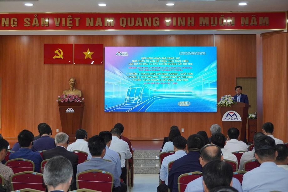 Ban Quản lý đường sắt đô thị TP.HCM đã tổ chức hội nghị khảo sát năng lực nhà thầu tư vấn trong nước và quốc tế để gấp rút triển khai các tuyến metro vào ngày 6/3/2026 (Ảnh: BQL Đường sắt đô thị TPHCM)